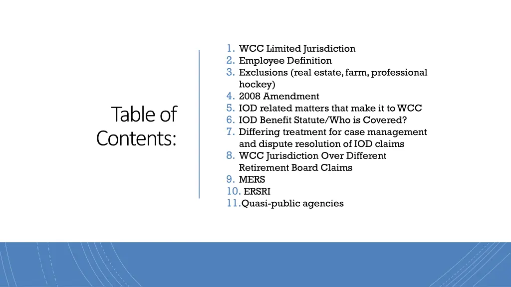 1 wcc limited jurisdiction 2 employee definition