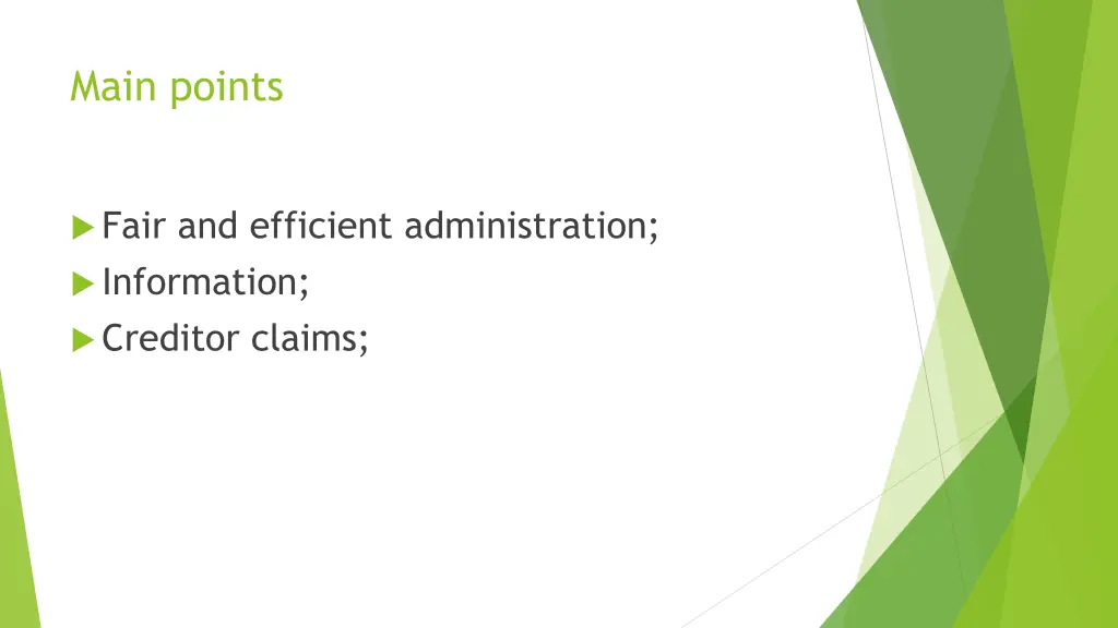 main points