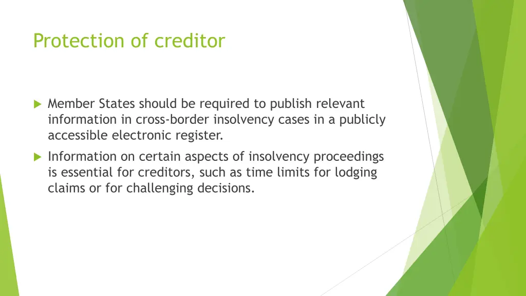 protection of creditor