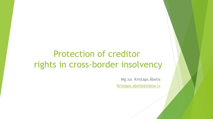 protection of creditor rights in cross border