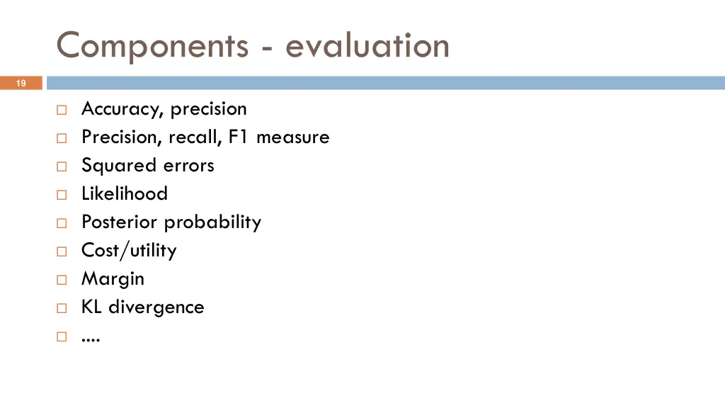 components evaluation