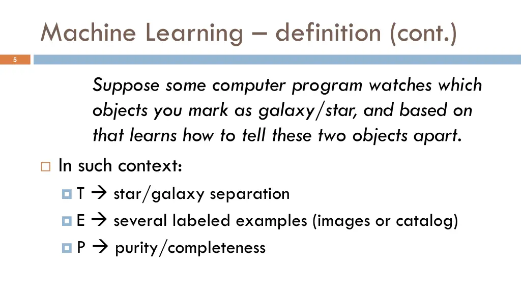 machine learning definition cont