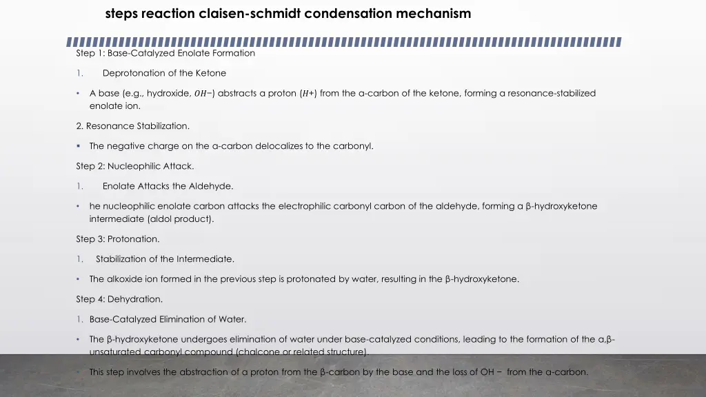 steps reaction claisen schmidt condensation