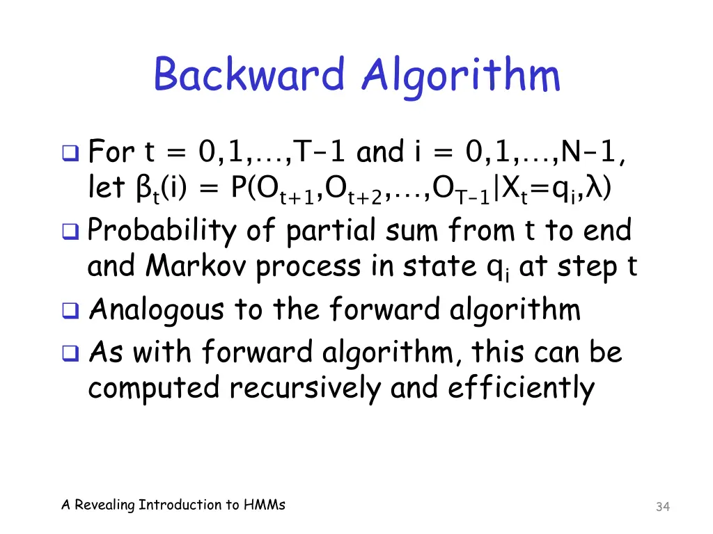 backward algorithm