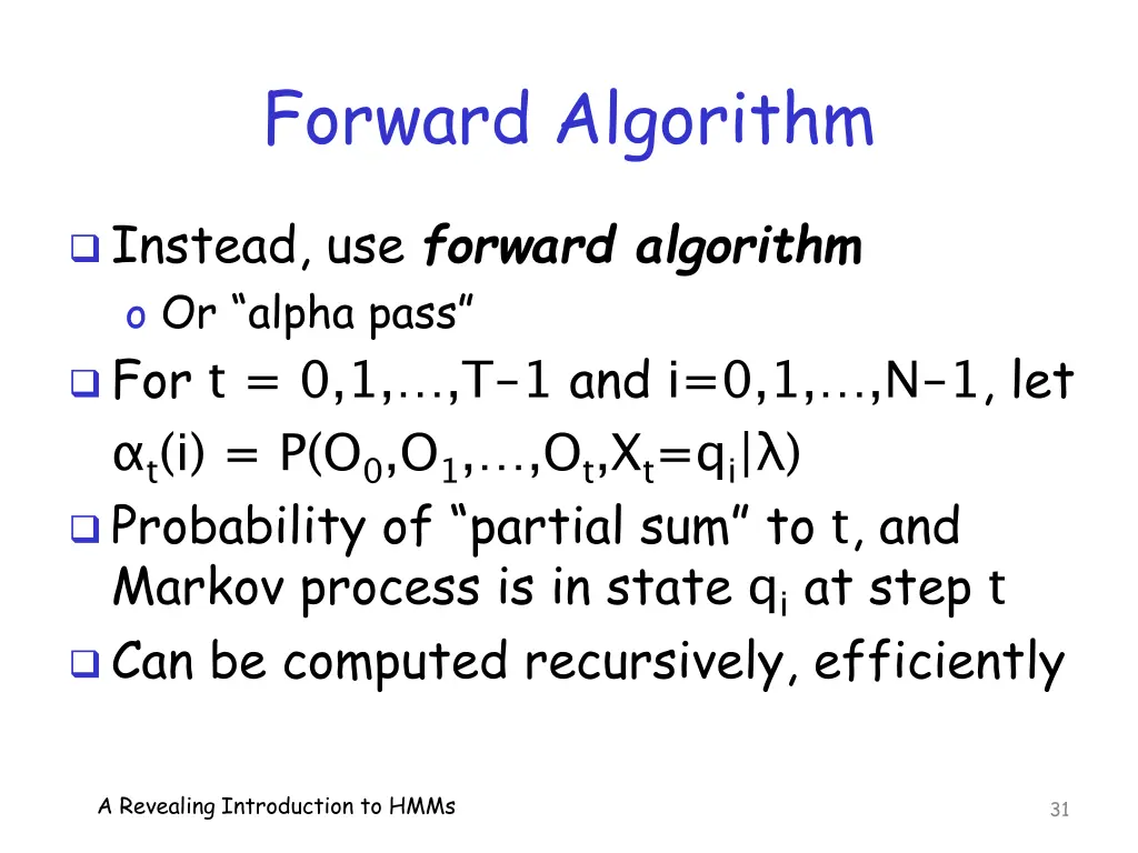 forward algorithm