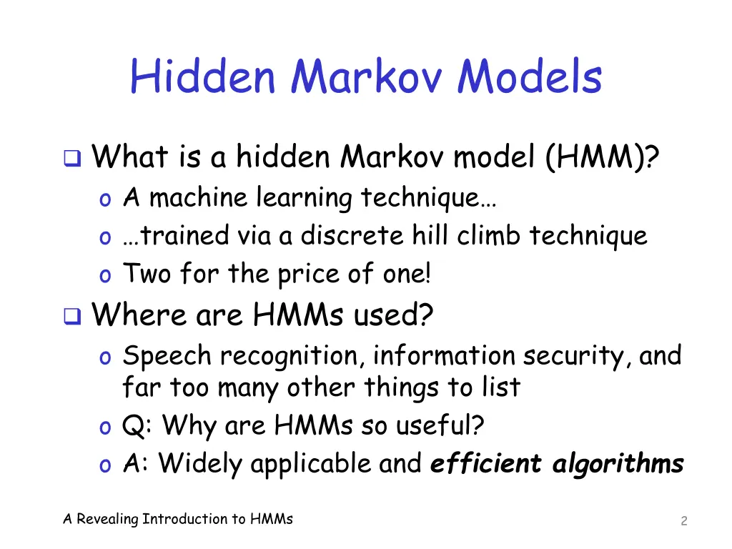 hidden markov models