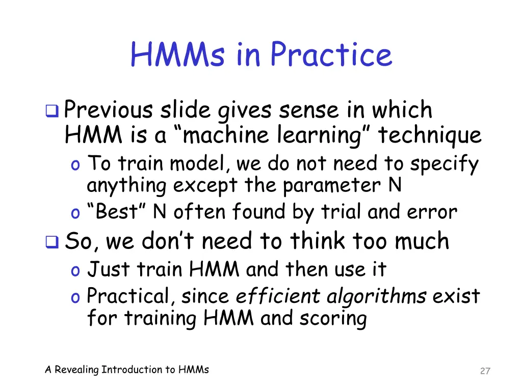 hmms in practice 1