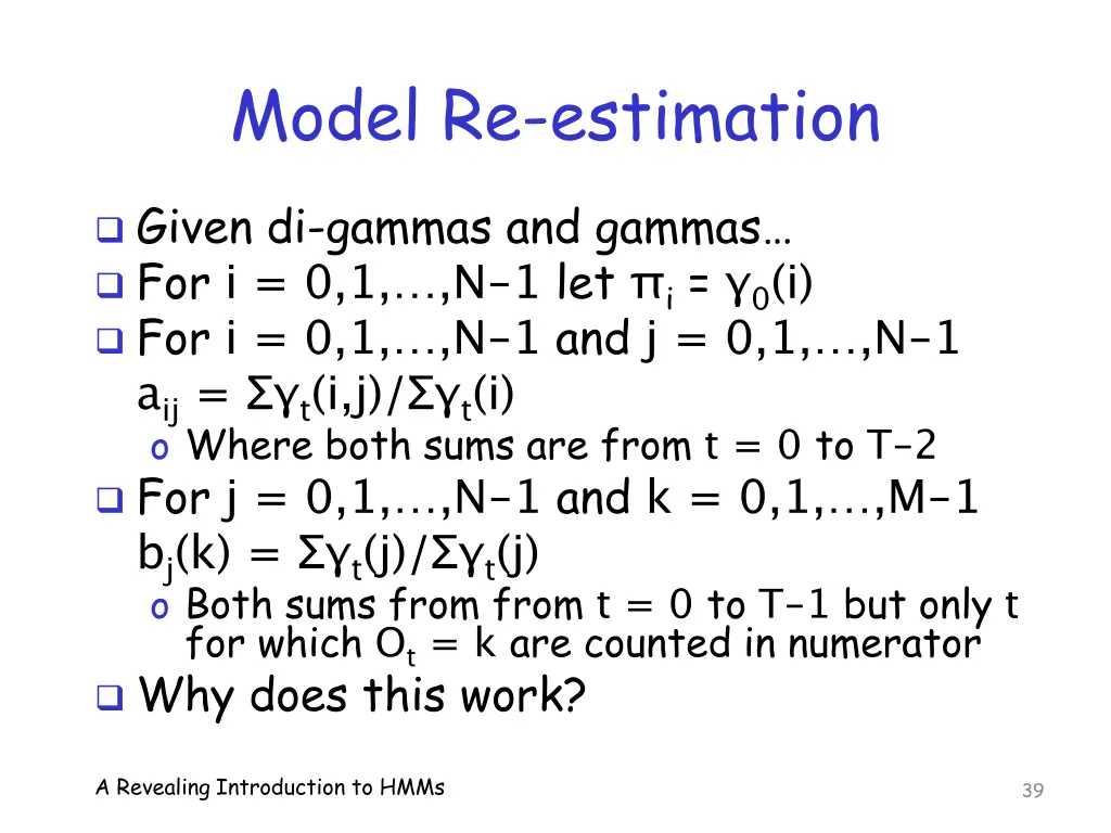 model re estimation