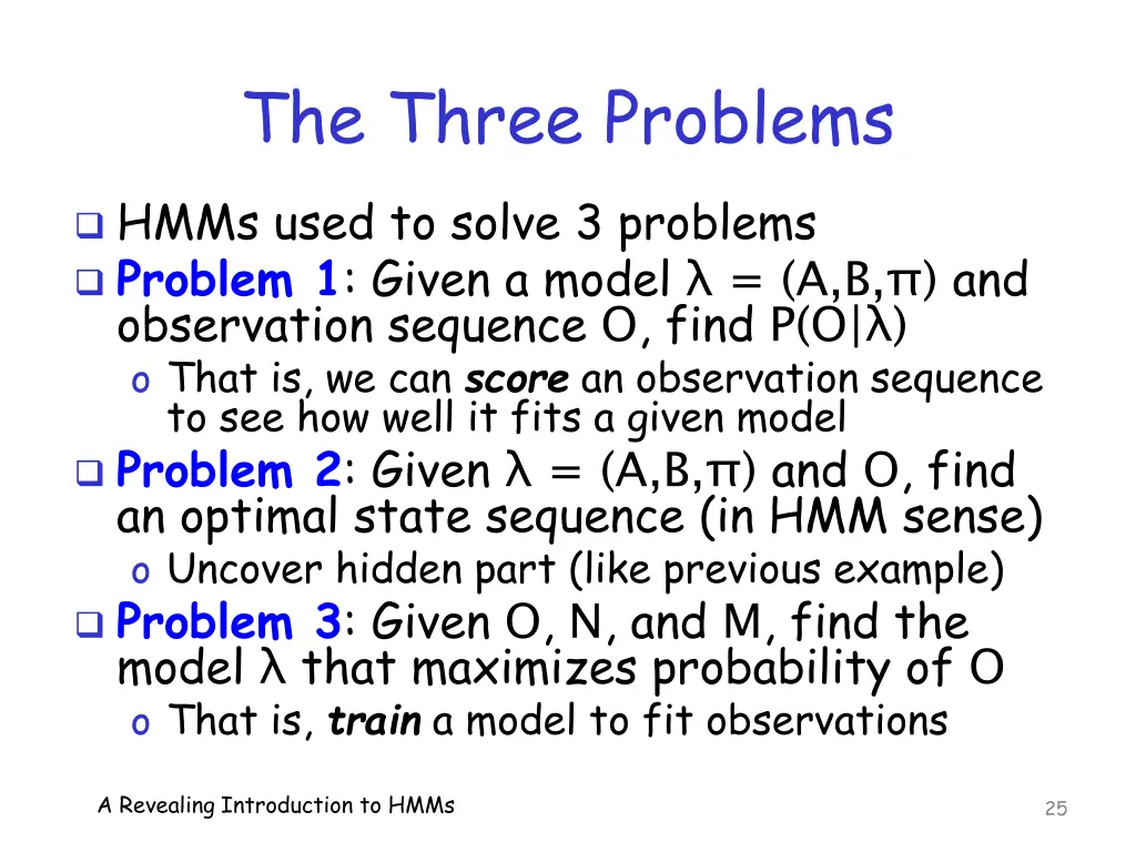 the three problems