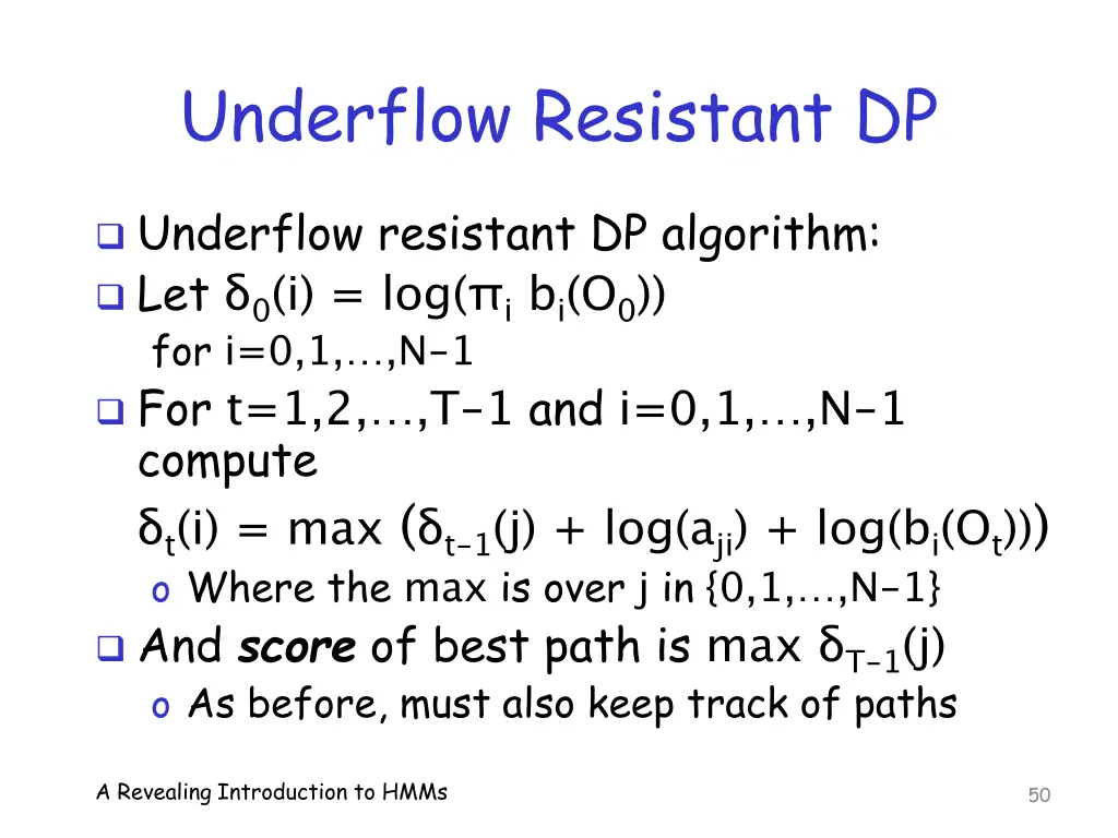 underflow resistant dp 1