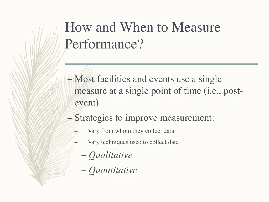 how and when to measure performance