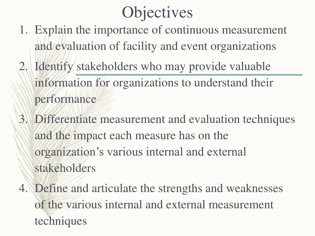 objectives