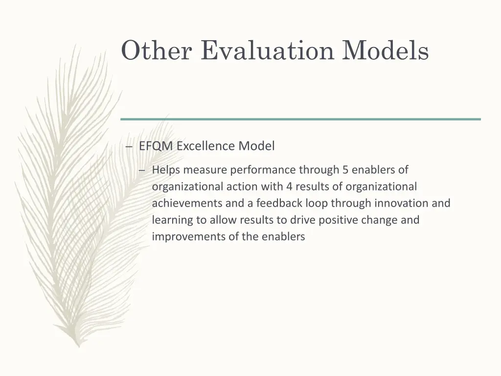 other evaluation models