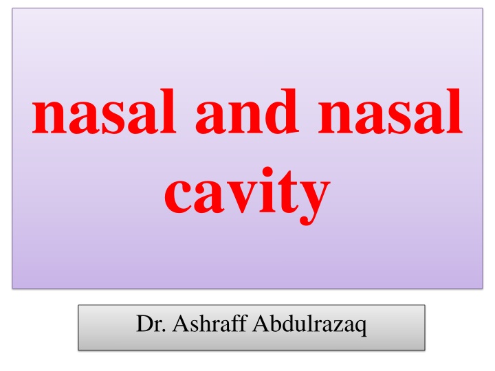 nasal and nasal cavity