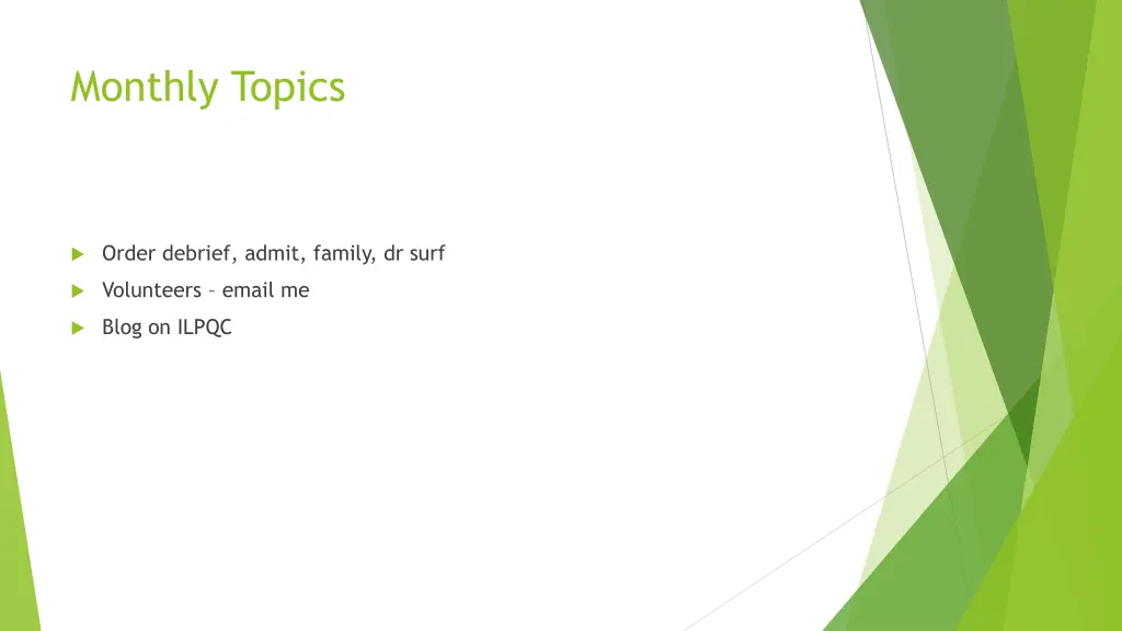 monthly topics