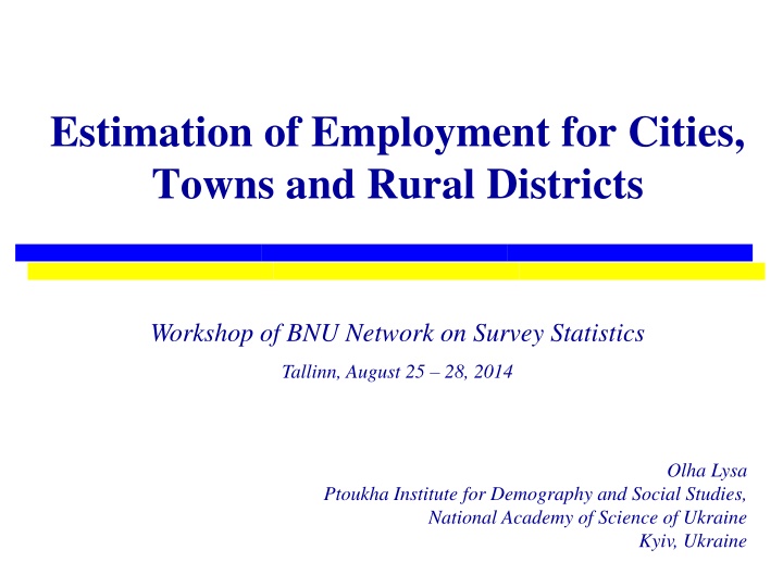 estimation of employment for cities towns