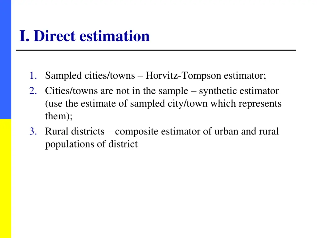 i direct estimation