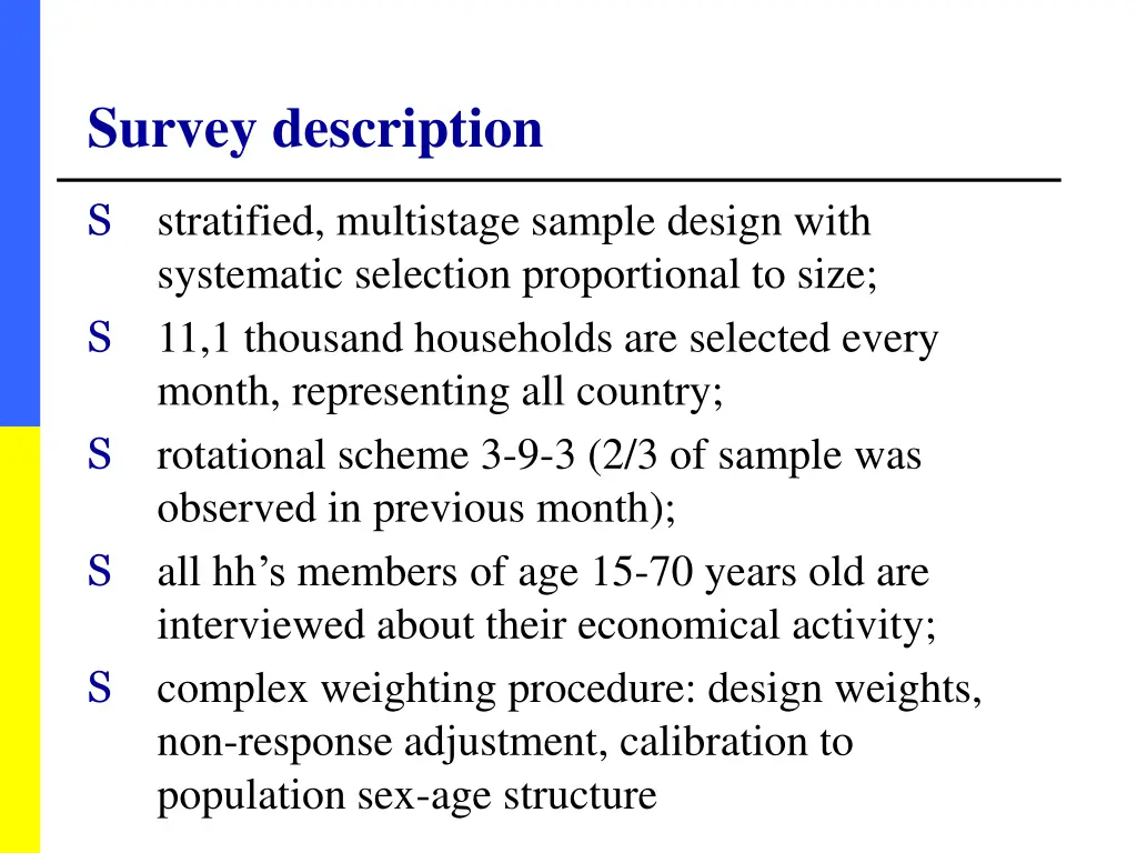 survey description