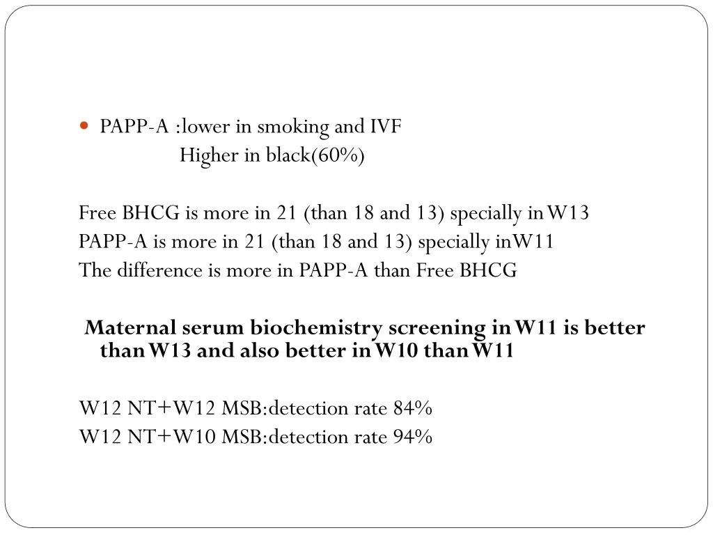 papp a lower in smoking and ivf higher in black 60
