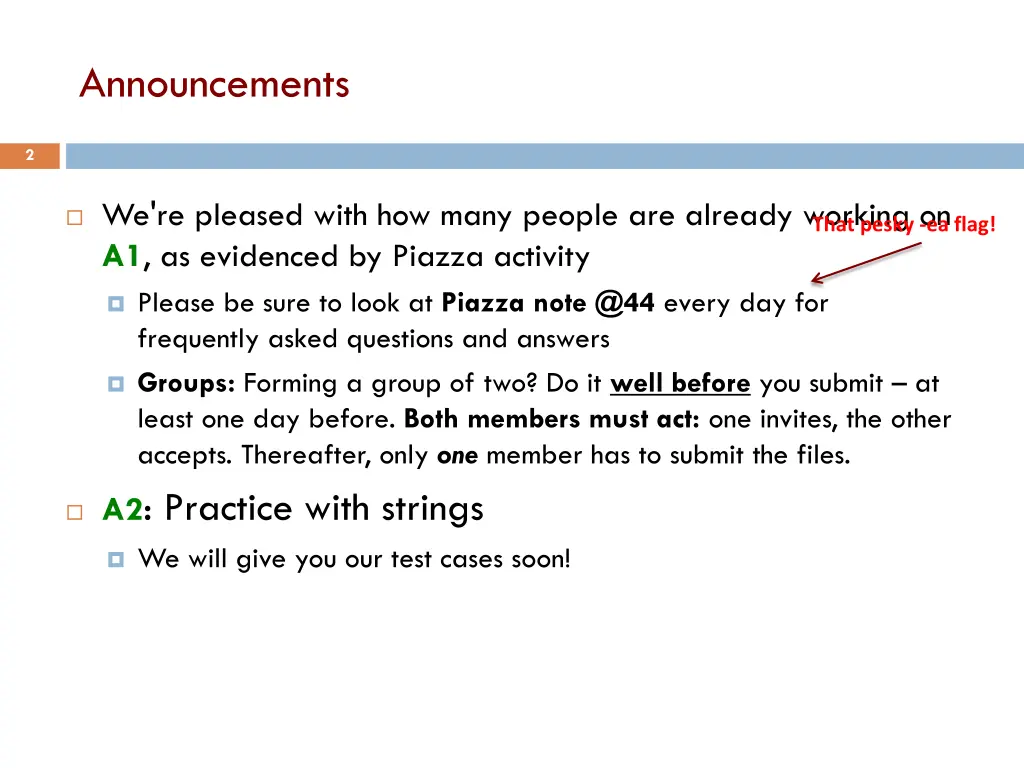 announcements