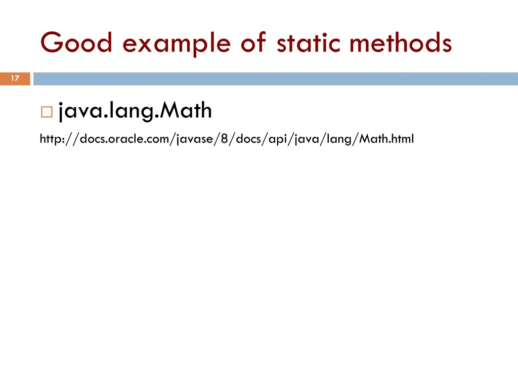 good example of static methods