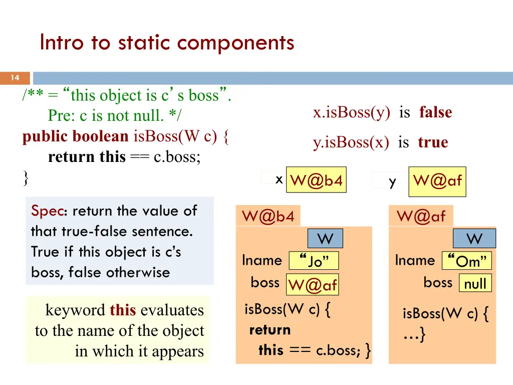 intro to static components