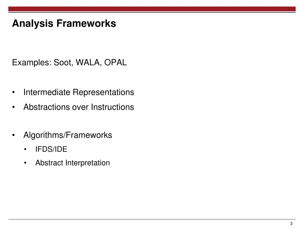 analysis frameworks