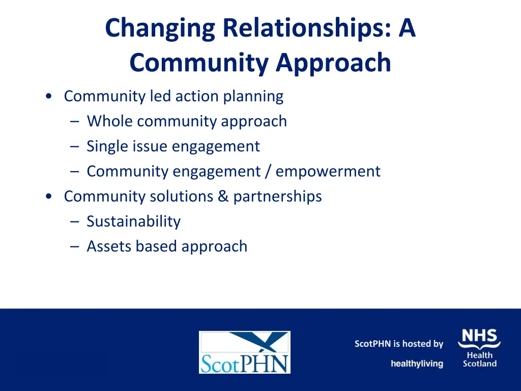 changing relationships a community approach