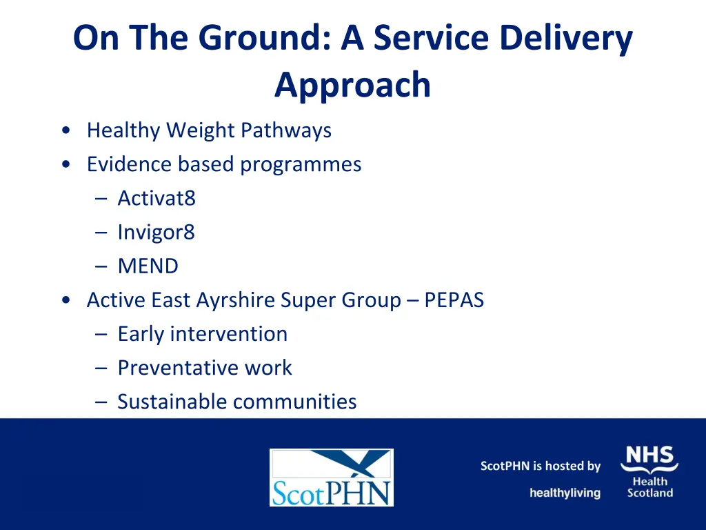 on the ground a service delivery approach