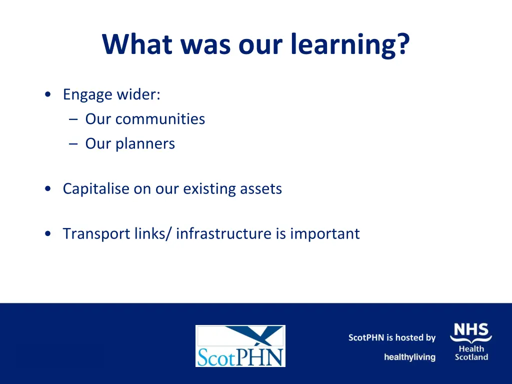 what was our learning