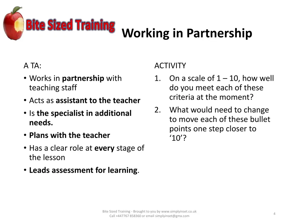 working in partnership