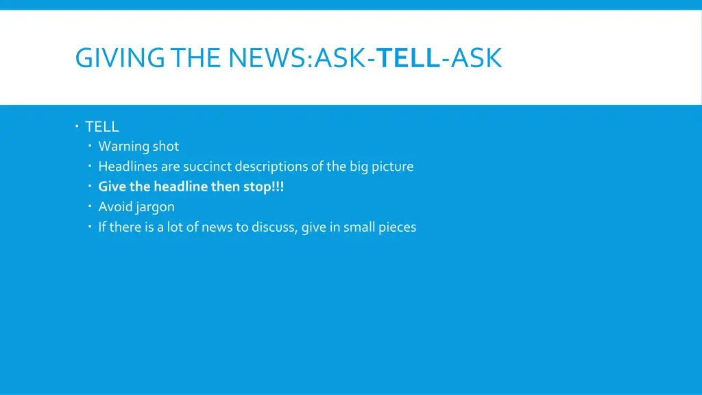 giving the news ask tell ask 2