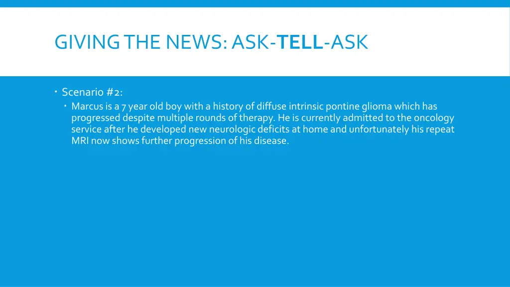 giving the news ask tell ask 5