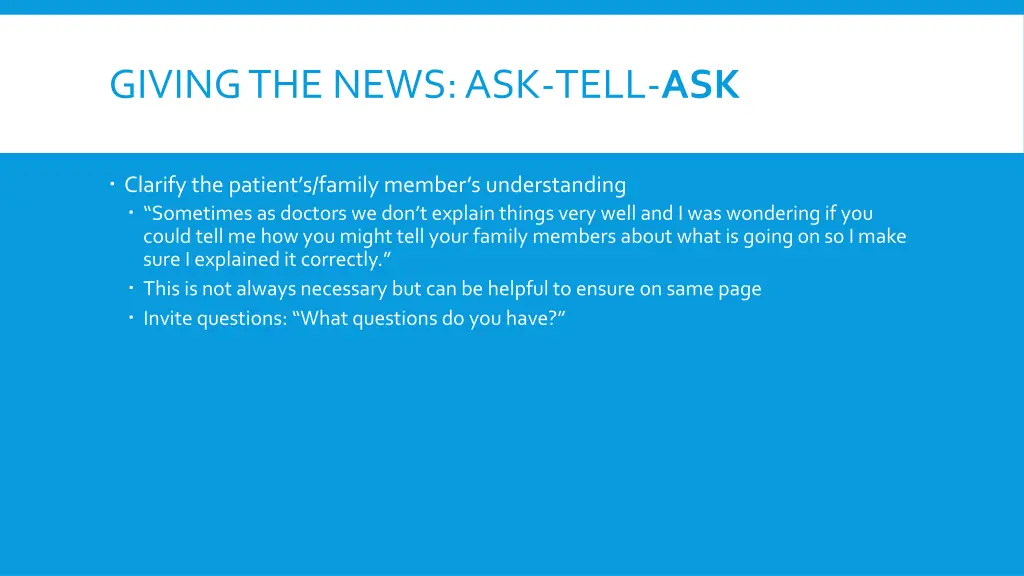 giving the news ask tell ask 8