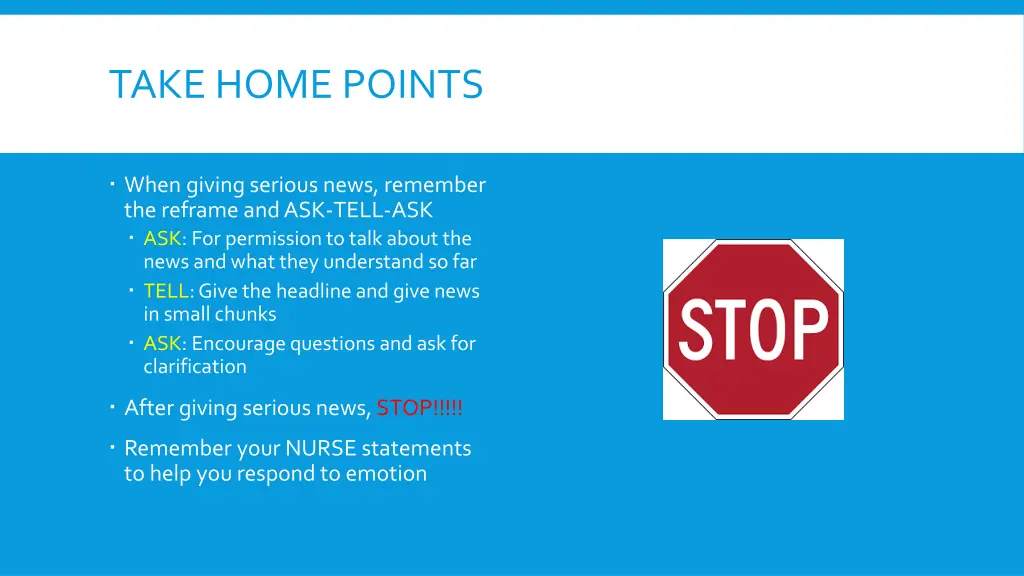 take home points