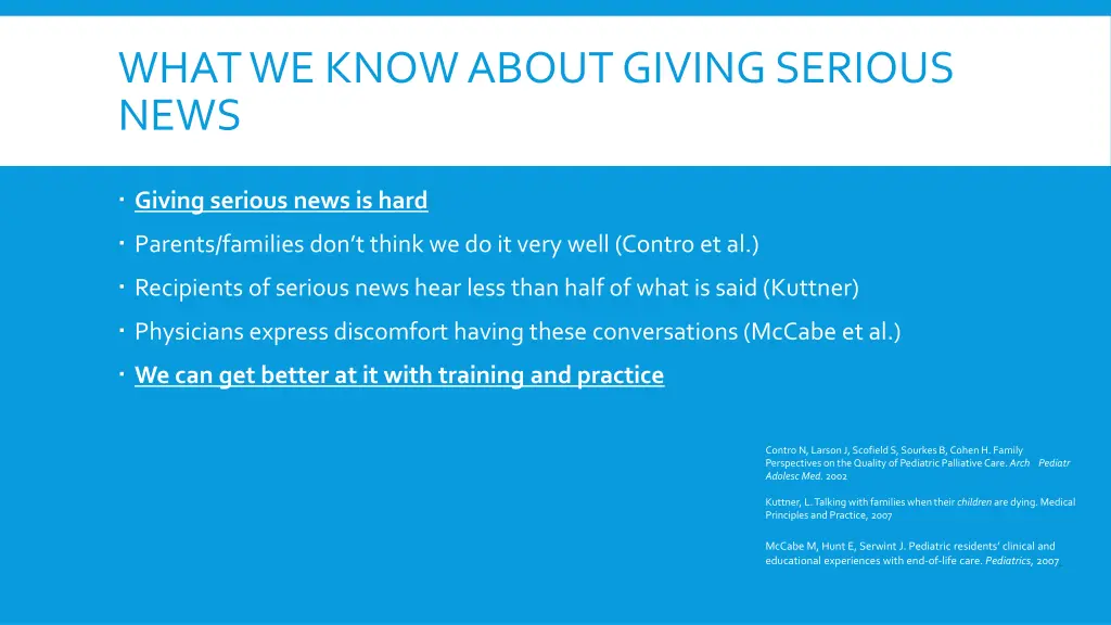 what we know about giving serious news