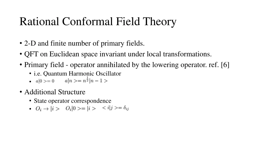 rational conformal field theory