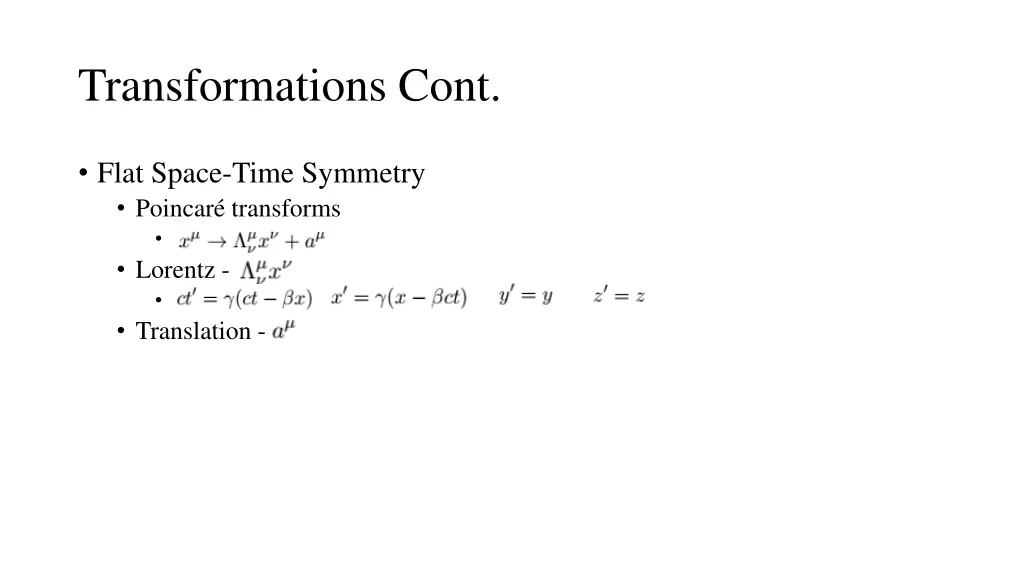 transformations cont