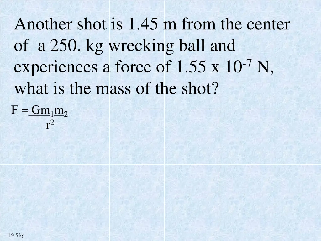 another shot is 1 45 m from the center