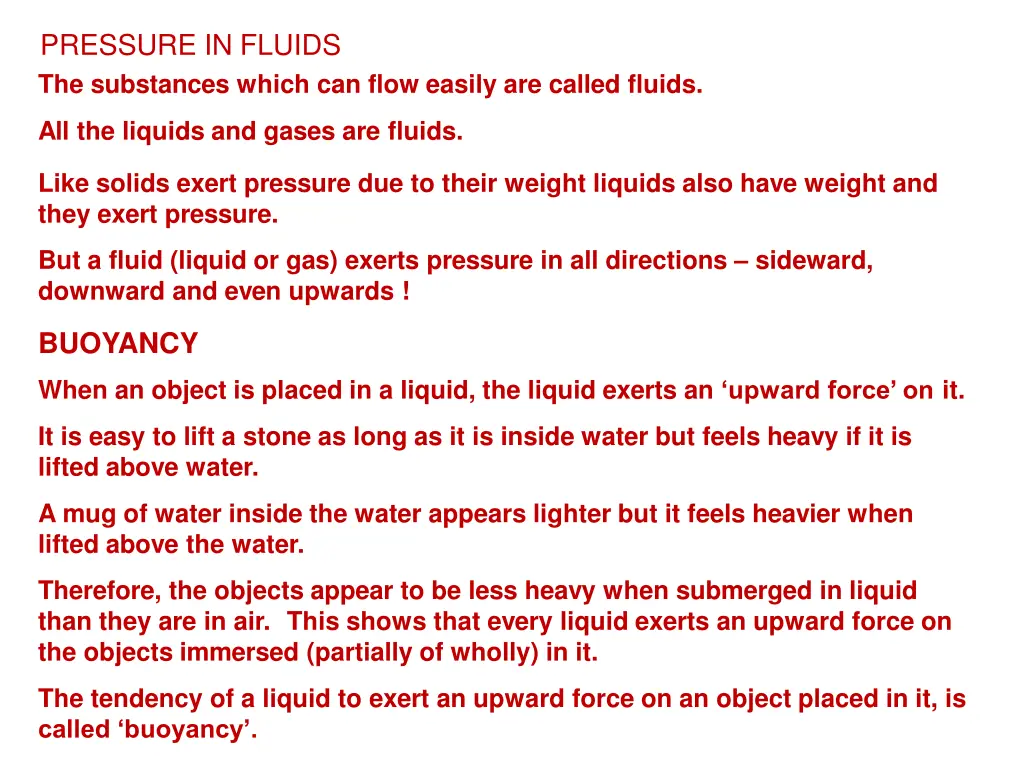 pressure in fluids the substances which can flow