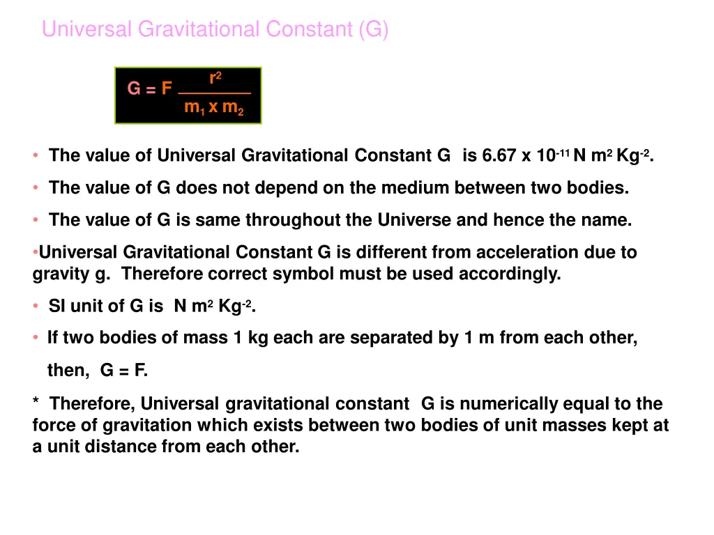 universal gravitational constant g