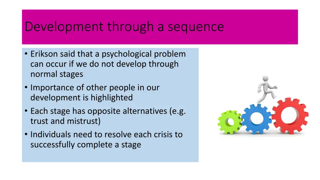 development through a sequence