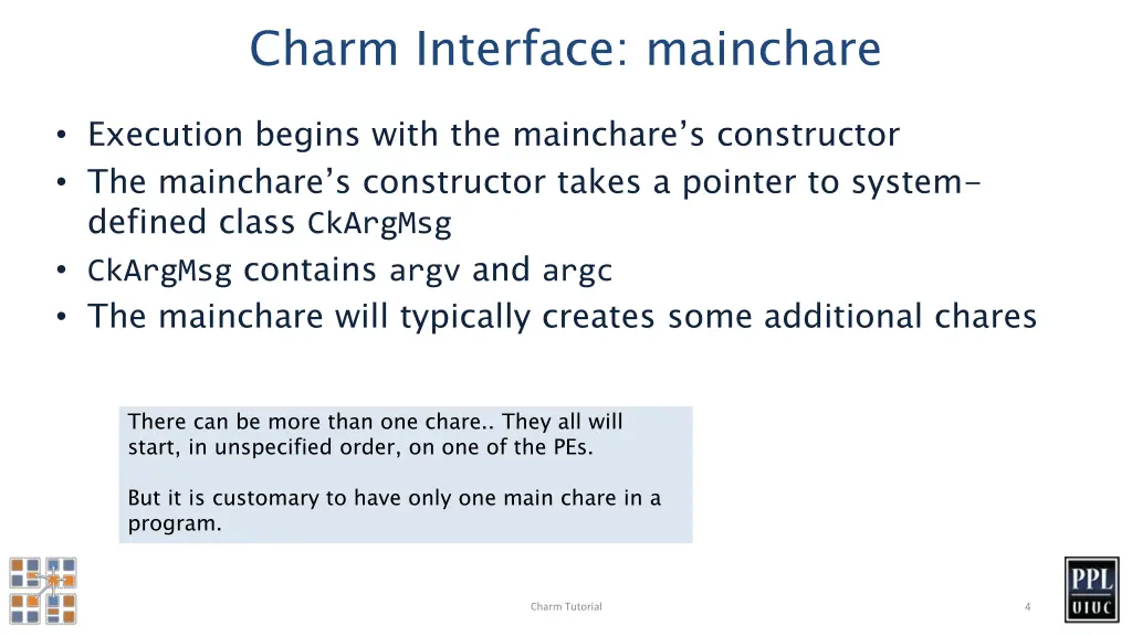 charm interface mainchare