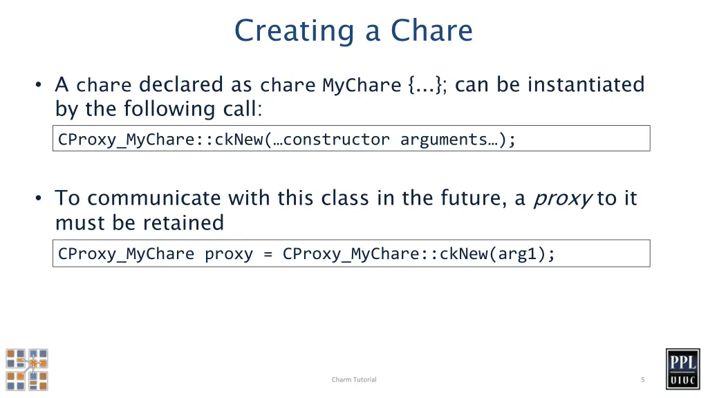 creating a chare