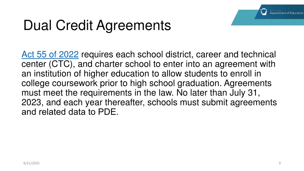 dual credit agreements