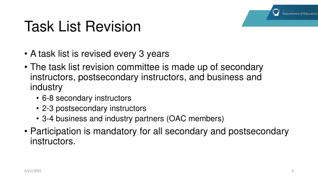 task list revision
