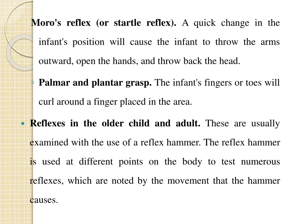 moro s reflex or startle reflex a quick change