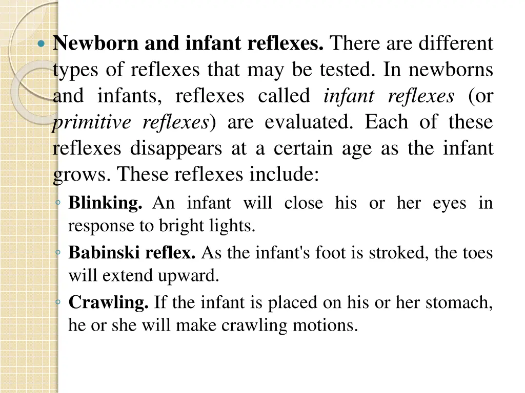 newborn and infant reflexes there are different