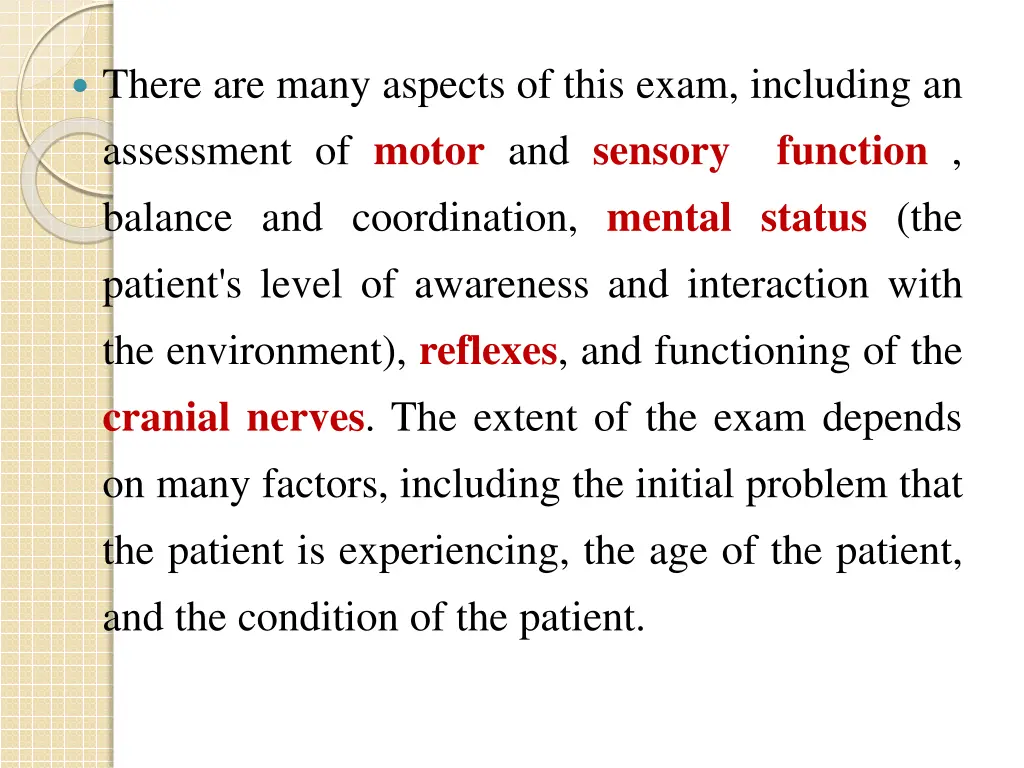 there are many aspects of this exam including
