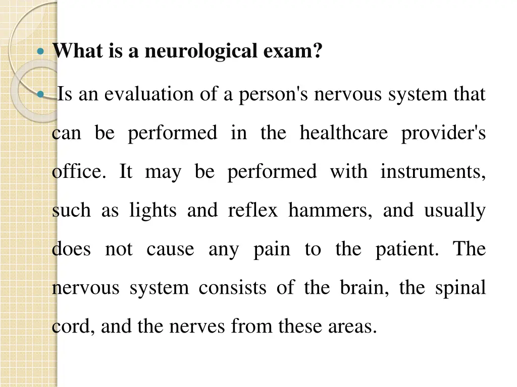 what is a neurological exam